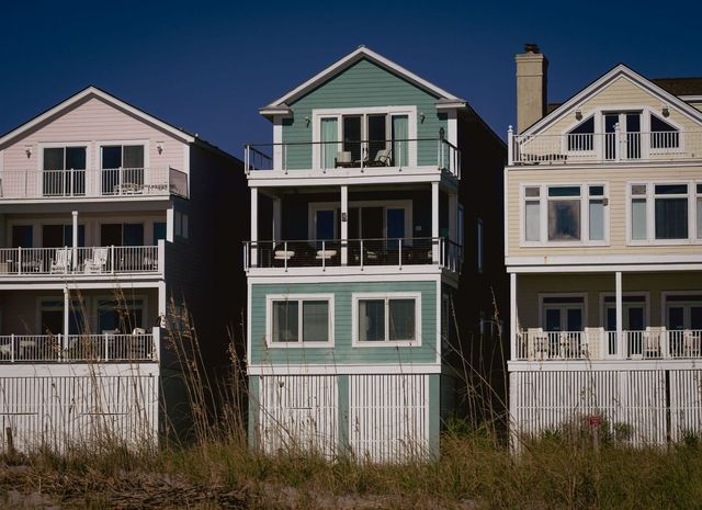 Coastal homes with wooden siding