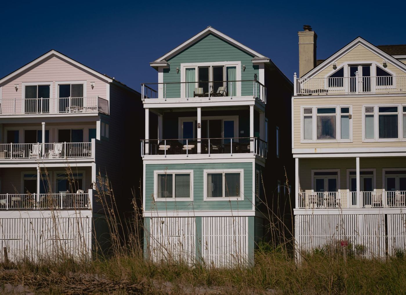 Coastal homes with wooden siding